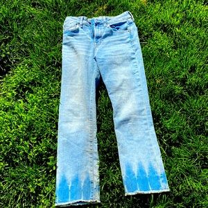 Kids Cropped Flare High Rise Jeans.
